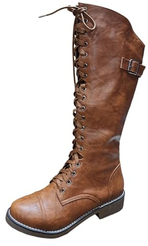 Stiefel Damen Hoch Blockabsatz Weitschaftstiefel Westernstiefel Hohe Kniehoch Schwarz Bikerstiefel Boots Langschaft Braun Lederstiefel Reitstiefel Elegant High Heels Leicht Winterstiefel Stiefel