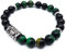 Wikinger Futhark Rune Edelstein Armband (18/21 cm, Damen/Herren) in Geschenkbox | Schutz Glück Energie (21, Rune BERKANO Grünes Tigerauge Onyx | Birke Fruchtbarkeit Neubeginn)