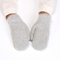 HPONEZJ Fäustlinge Winter Damen Handschuhe Doppellagig Fausthandschuhe Gefüttert Warm Strickhandschuhe Mädchen Winddicht Handwärmer Einfarbig Weich Winterhandschuhe für Outdoor Fahrrad Ski Hellgrau