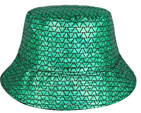 Manfnee Rave Eimer Hut für Männer Frauen Hip Hop PU Leder Hut Fisch Schuppen Eimer Hut für Party Rock Punk