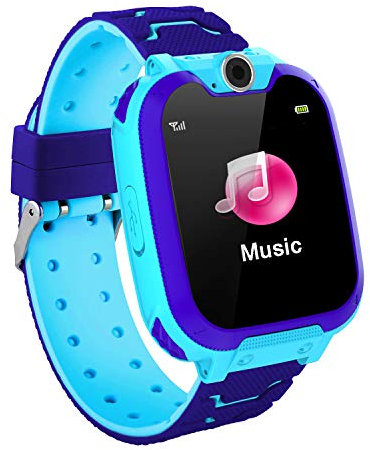 JUMWING Smartwatch per Bambini,Orologio Smartwatch con Chiamata SOS, Fotocamere, Musicale, Torcia, Sveglia, Giocattoli educativi, Regalo per Ragazzi e Ragazze (Blu)