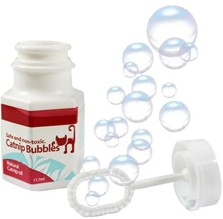 ZHUMCCY Seifenblasen Mit Katzenminze Geschmack, Katzenminze Bläschen Lustiges Catnip Bubble Katzenminze Spielzeug Interaktives Kätzchen Spielzeug Für Drinnen, Draußen, 17,7 Ml