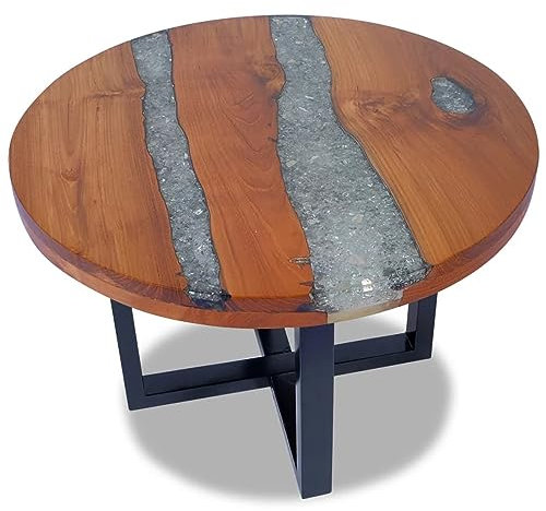 Iiaky Couchtisch Teak Harz 60 cm Wohnzimmertisch Wohnzimmer Tisch FüR Couch Tische FüR Wohnzimmer