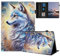 Mldjomid Coque pour Lenovo Tab M9 9 (TB-310FU) Tablette Housse de Protection PU Cuir Flip Étui Tablette Case pour Lenovo Tab M9 9 Pouces 2023 Tablette Cover, Loup Blanc