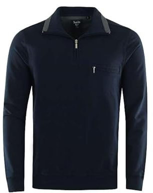 hajo Herren Sweatshirt Pullover Troyer 20023/7 Stay Fresh-Premiumqualität mit Elasthan Regular Fit (DE/NL/SE/PL, Alphanumerisch, 4XL, Regular, Regular, Marine)