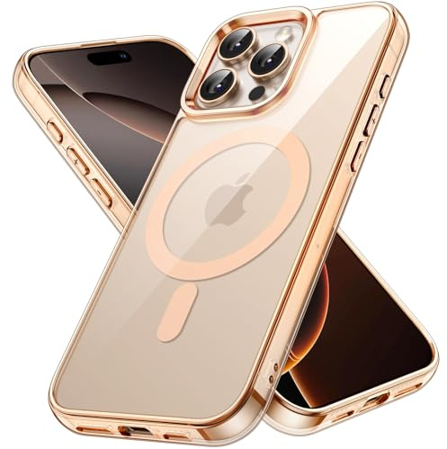 JETech Magnetic Case for iPhone 16 Pro Max, Desert | Compatible with MagSafe, Shockproof Phone Bumper Cover, Scratch Resistant, Clear Back