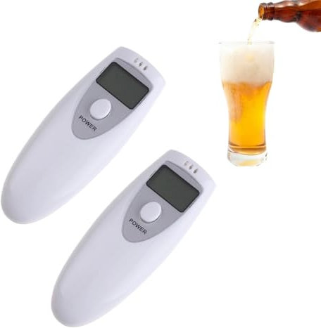 Generico 2 Pezzi Etilometro Digitale LCD, Analizzatore Tasso Alcolico, Rilevatore Alcol Test Portatile, Analizzatore di Alcool, Etilometro Portatile per Uso Personale (Batteria Non Inclusa)