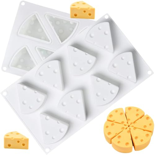 HGSHUO Silikonformen Käse Backform Kuchenform Silikon Form 3D Kuchenbackform Mousse Schokoladenformen Gelee Dessert Soap Geburtstag Halloween Weihnachten Motivbackformen 2 Stück