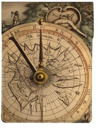 Law of the Compass Navigation Print 33.0 cm Laptop Sleeve, Slim Shockproof Insertion Design Leather Laptop Case for Office, School, Travel