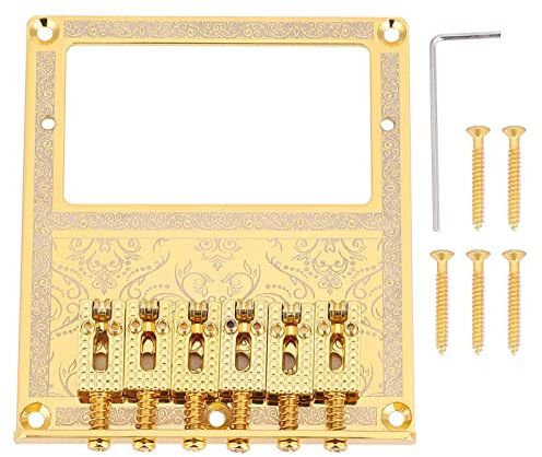 Mtlavishness Saddle Guitar Bridge Humbucker Pickup Slot Premium Quality Durable et Réglable pour TL Telecaster Guitars Electric avec matériau en fer en alliage en zinc en cuivre (Golden branch)