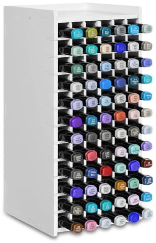Miawtro Stifte Organizer 72 Fächer, Markerständer mit Trennwänden | Schreibtisch Organizer für Marker, Filzstifte und Buntstifte, stapelbar für Zuhause, Büro und Schule