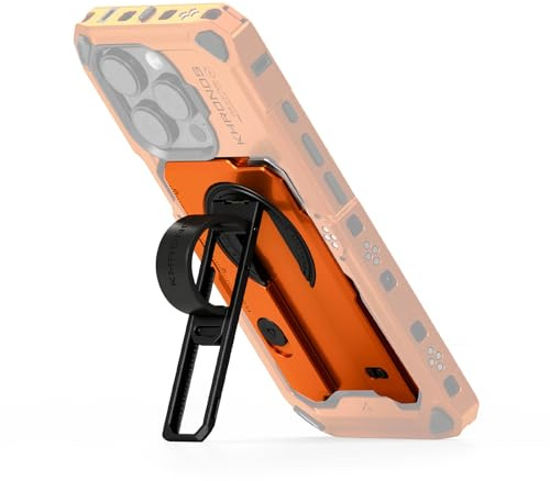 TILTA Khronos TK-IP16-PBP-O Multifunktionale magnetische Rückplatte, kompatibel mit iPhone 15 Pro und 16 Pro, mit Fingerschlaufe, Ständer und einziehbarem Universalmesser, Orange