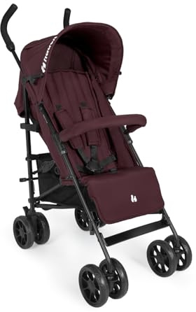 hauck Kinderbuggy mit Schirmfaltung, 7,6 kg, Fold N Care Blackberry | 6-48 Monate / max. 22 kg, Zusammenklappbar mit Tragegriff, Liegeposition, UPF 50+ Sonnenschutz, pannensichere EVA Räder, Korb