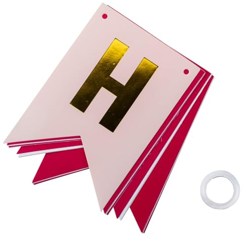 Fackelmann Happy Birthday Girlande – Bunte Papierdeko mit metallisch reflektierendem Schriftzug für Geburtstagsfeiern, 23 x 11,5 cm, Wiederverwendbar