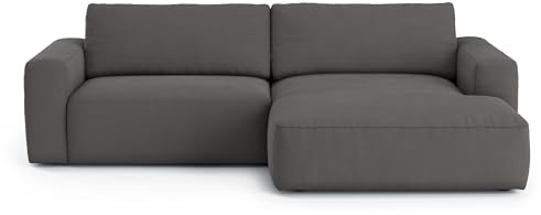 foamnova Durham Ecksofa 284 cm mit Recamiere rechts – modernes Lounge Sofa, hochwertig & komfortabel - Bigsofa