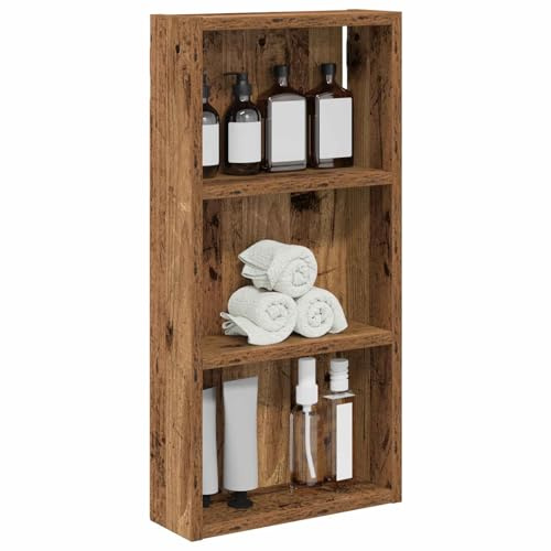 vidaXL Badezimmer-Wandschrank Altholz 30 x 10 x 60,5 cm Holzwerkstoff, Moderner Badschrank, rechteckiges Regal, funktionale Aufbewahrung, platzsparende Lösung, stilvolles Design