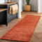 Flauschiger Teppich Wohnzimmer Schlafzimmer Läufer Flur Esszimmer Küchenteppich Hochflor Einfarbig Modernes Design 30 mm Florhöhe Kuschelweich, Terrakotta, 80 x 250 cm