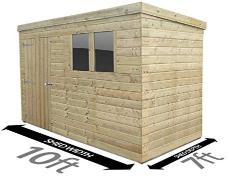 Total 10ft x 7ft Pent Garden Timber Shed