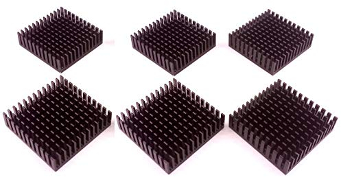 Easycargo 40mm Kühlkörper 40mmx40mmx11mm, Aluminiumkühler Kühlkörper für 3D-Drucker, TEC1-12706 Thermoelektrischer Peltier-Kühler 40x40x11mm Black 6pcs