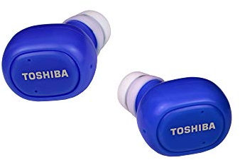 Toshiba True Wireless Bluetooth Kopfhörer + Powerbank Gehäuse Blau