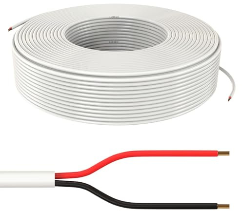 Lumonic 2x0,34mm² LED Steuerleitung Weiß 200m | ummanteltes 2 adriges Kabel flexibel | LiYY Verlängerung, Stromkabel, LED Zuleitung, Steuerkabel