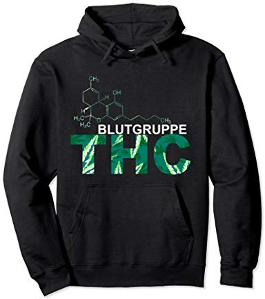 Blutgruppe THC Weed Gras Cannabis Kiffer Drogen Geschenkidee Pullover Hoodie