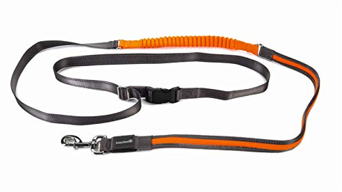 Beleuchtete Joggingleine - USB Anschluss - Hundeleine - Hundesport - grau - 200x25cm