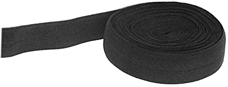 F Fityle 10m Schrägband elastisches Band Falzband Falzgummi, 20mm, Einfaßband Gummi schneidern, Schwarz
