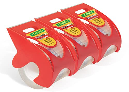 U/D TaFoMagic Heavy Duty Packing Tape with Dispenser Clear Noiseless Packaging Tape for Shipping Moving Strong Sealing Adhesive Industrial Depot Tapes for Storage 1.9 inch x 55 Yards 1” Core 3 Packs