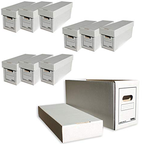 Comic Concept 10x SET Comic-Box (lang) mit Deckel, stapelbarer Karton