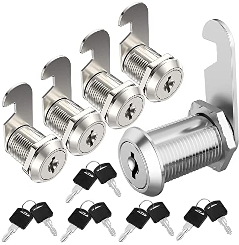 Briefkastenschloss 5 Stück Möbelschloss Spindschloss Zylinder Cam Lock Schrankschloss Spindtürschloss Schubladeschloss mit 12 Schlüsseln Alle Schlüssel sind gleich(20mm)