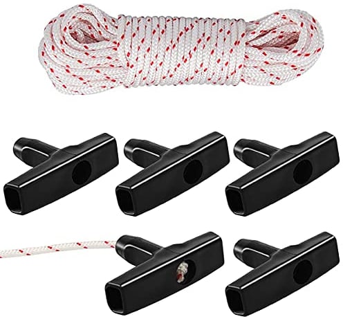 ZAMDOE Recoil Starter Rope/Pull Cord (3.5mm * 10m) with 5 pack Starter Handle, for Trimmer Lawn Mower Chainsaw Brush Cutter Edger Engine Universal