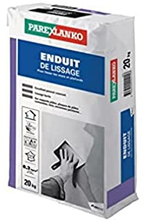Parexlanko - Enduit de Lissage - Blanc - Lissage et surfaçage des murs intérieurs et plafonds - Excellent pouvoir couvrant - Application facile - 20kg