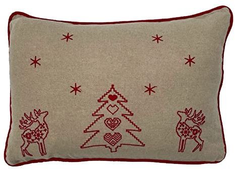 Ragged Rose Cuscino rettangolare con renne natalizie