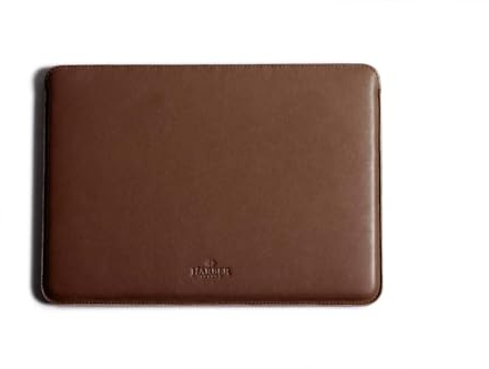 Housse fine en cuir pour ordinateur portable (MacBook Pro 14, marron foncé)