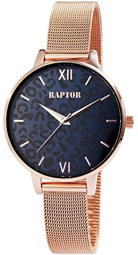 Raptor Damen-Uhr Leonie Edelstahl Meshband Elegant Leo Analog Quarz RA10240