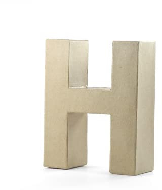 Pracht Creatives Hobby Papp-Buchstabe H | 17,5x5,5 cm | Pappbuchstaben zum Bemalen Basteln Dekorieren Pappmaché