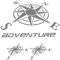 nuovo kit Adesivi Stickers Rosa dei venti adventure da 34 cm + omaggio 2 adesivi rosa dei venti da 15 cm valigie per moto enduro Trail off Road 4x4 per Auto o Moto (Grigio Chiaro Lucido)