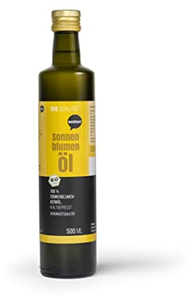 Wohltuer Bio Sonnenblumenöl 500ml kaltgepresst in Rohkostqualität aus Deutschland