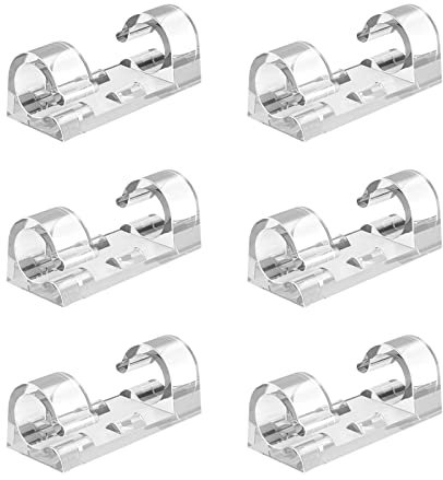Aroidful 80pcs Cable Clips,Cable Tidy Clips,Strong Self Adhesive,Comes with Acrylic Glue Wire Clamp,Cable Clips Outdoor for Wire Rod Strip Plug Cords/Air Conditioning Cables/Power Cords