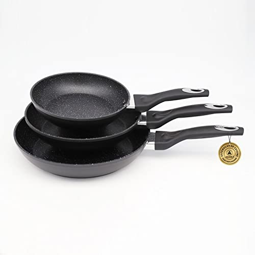 LAGUIOLE - 3 stufe 20/24/28 cm nero antiaderente 'Black Ston®' induzione