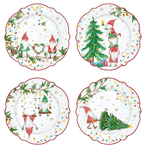 Easy Life Set 4 Dessertteller Ø 20 cm aus Porzellan Ready for Christmas