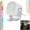 LED Tischleuchte Ledo, Nachttischlampe aus Metall/Kunststoff in Silberfarben/Weiß, RGB Farbwechsler, dimmbar u. Lichtfarbe änderbar über Fernbedienung, LED 35 Watt, 2200-6500 Kelvin, 380 Lumen