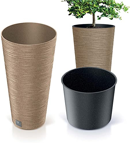 Prosperplast Blumentopf Gartentopf Für Haus Terasse Furu Slim ECO Wood 57,5 cm (Naturo)