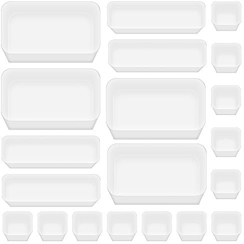 Poeland Schubladen-Organizer, Aufbewahrungsbox für Schlafzimmer, Kommode, Badezimmer, Küche, mattiert, 20 Stück