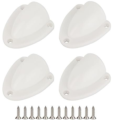 Grekywin Marine Wire Cable Vent Cover 4Pcs Set, White Nylon Clamshell for Vent, Accessories for Boat Yacht (57 x 63mm)