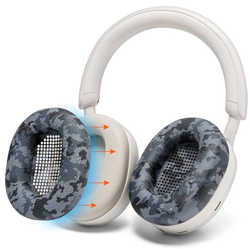 WC SweatZ XM5 - Patented Earpad Sweat Covers for Sony WH1000XM5 by Wicked Cushions | Full 360 Earpad Protection | Sweatproof & Easily Washable | Black Camo