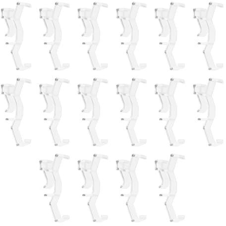 eMagTech 16 Stück Volant Clips 5,1 Cm Transparent Versteckte Halteklammern Vertikale Jalousie Clips für Fenster Rollo Volants mit 48–50mm Breite