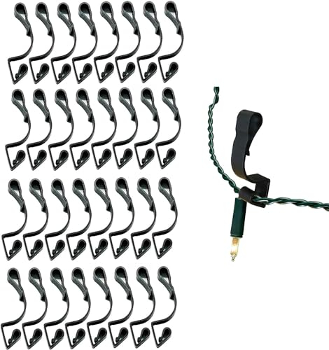 UKDD® Black Giant Gutter Hooks for Hanging Outdoor Christmas Lights Fairy Lights (Pack of 32 Black)