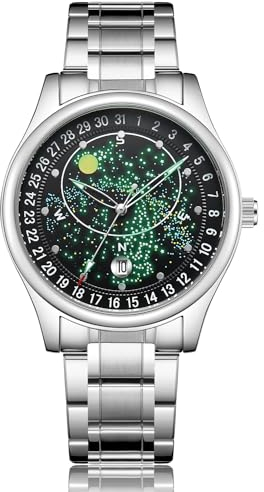 CIVO Orologio Uomo Acciaio Inossidabile Impermeabile Cielo Stellato Luminoso Orologi da Polso Uomo Analogico Affari Sportivo Nero